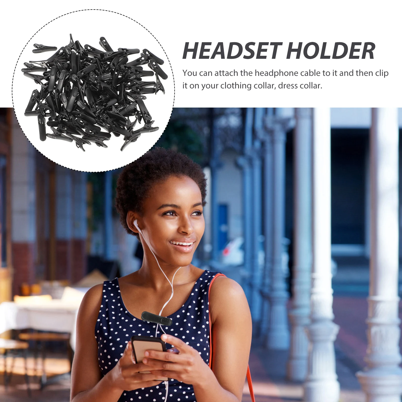 

100Pcs Headphone Cable Clips Plastic Cord Holders Earphone Cord Clamps for Work Exercise Hiking