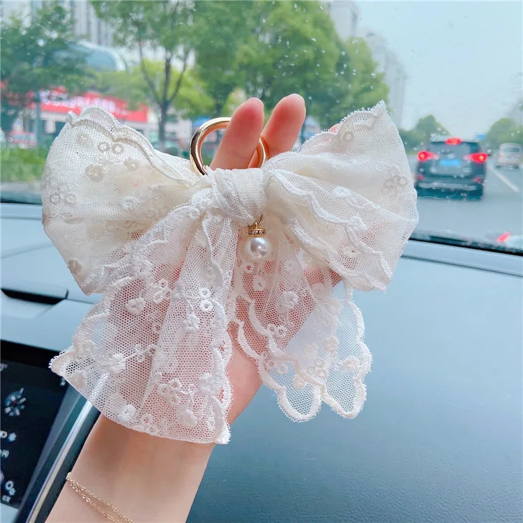 Creative lace Butterfly car key chain lovely luxury women key chain bag pendant popular car accessories women\'s gift key chains