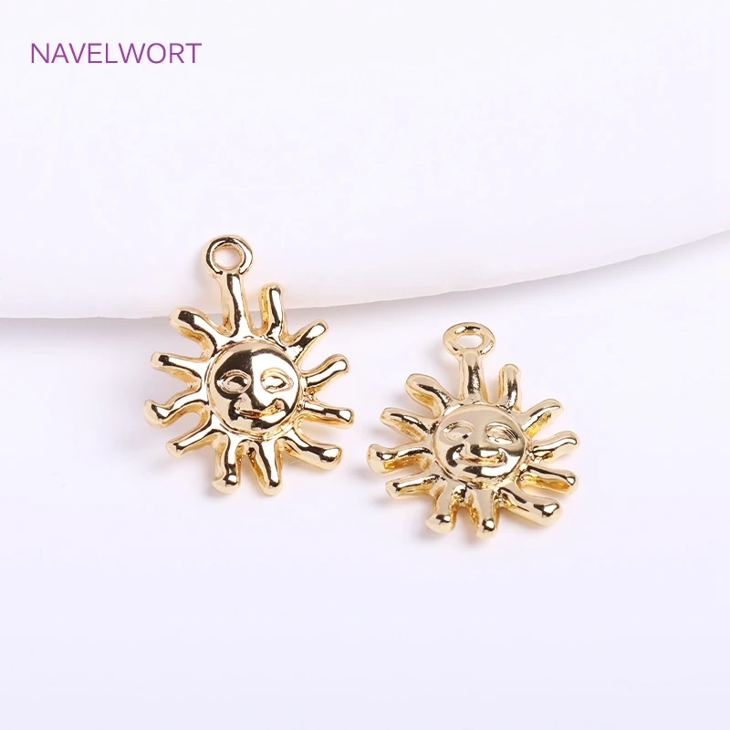 

14K Gold Plated Sun Charms,Jewellery Making Supplies Brass Sun Pendants Fashion Jewelry For Women,DIY Handmade Crafts Findings
