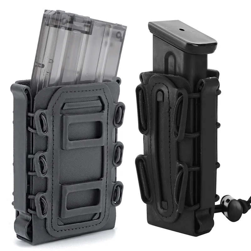 

Magazine Pouch 5.56/7.62 9mm Mag Pouch MOLLE Clip Quick Connect Soft Shell Rifle Pistol Field Use Hunting Gear Carrier