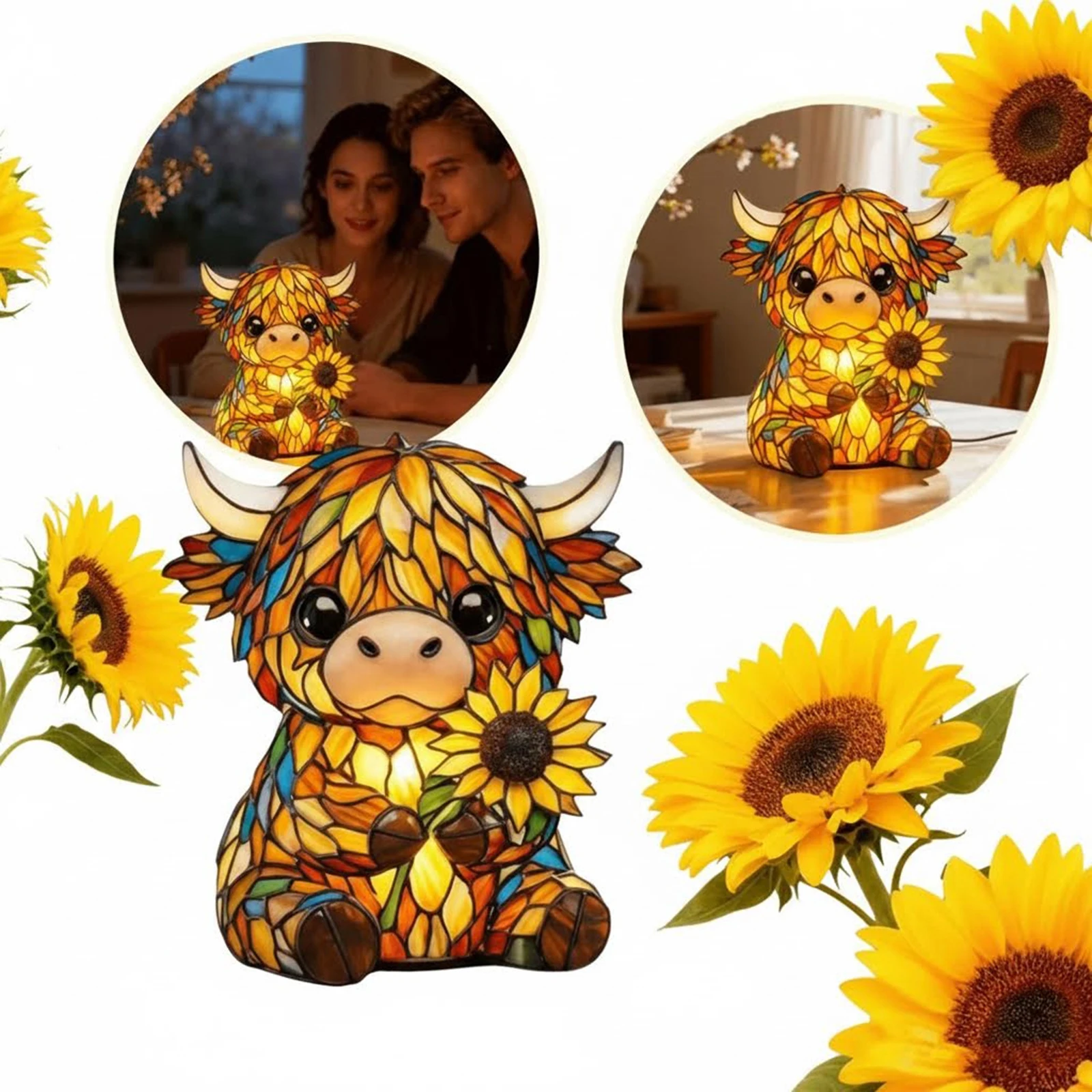 

LED 3D Animal Night Lamps Multi-Purpose Cute Bedside Decorations Lamp USB Resin Animal Ornament Light for Living Room Desk Decor