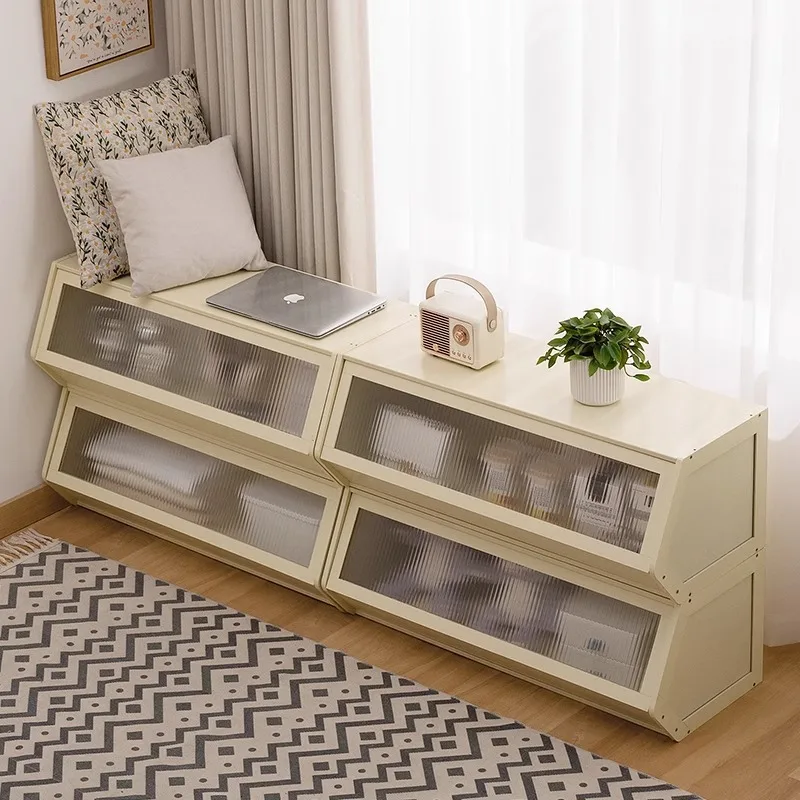 Family storage cabinet multi-layer with cabinet door locker floor locker simple shelf storage good helper