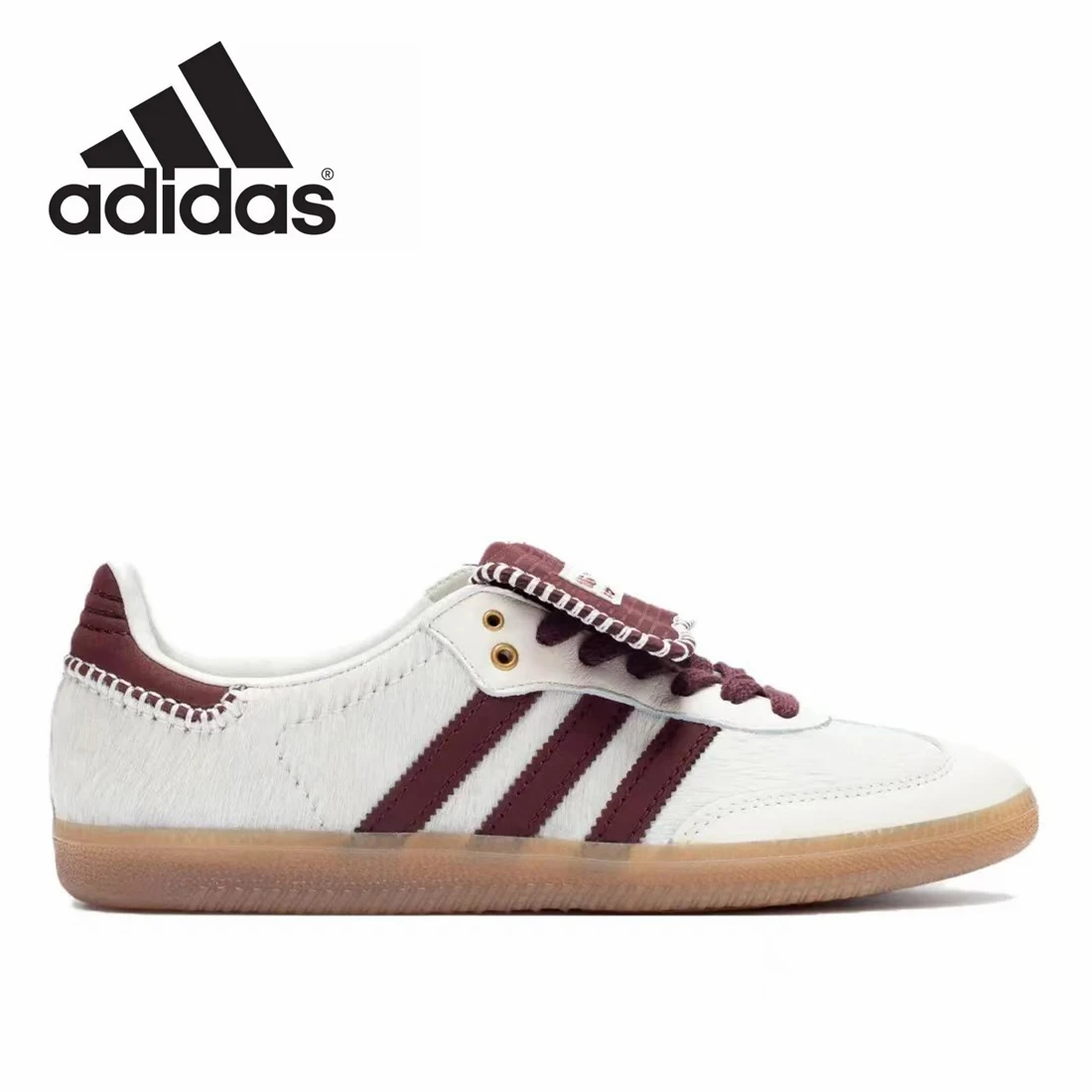 Chaussures de sport polyvalentes et décontractées, baskets d\'entraînement allemandes, rétro, adidas Samba, Pony, Tonal, Wales, Bonner, crème, blanc