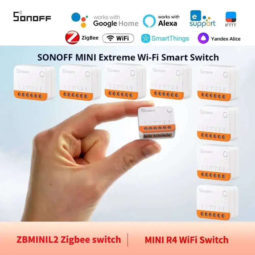 

MINIR4 ZBMINIL2 MINI Extreme WiFi/Zigbee Smart 2-way control Work With Alexa Assistant Smartthings