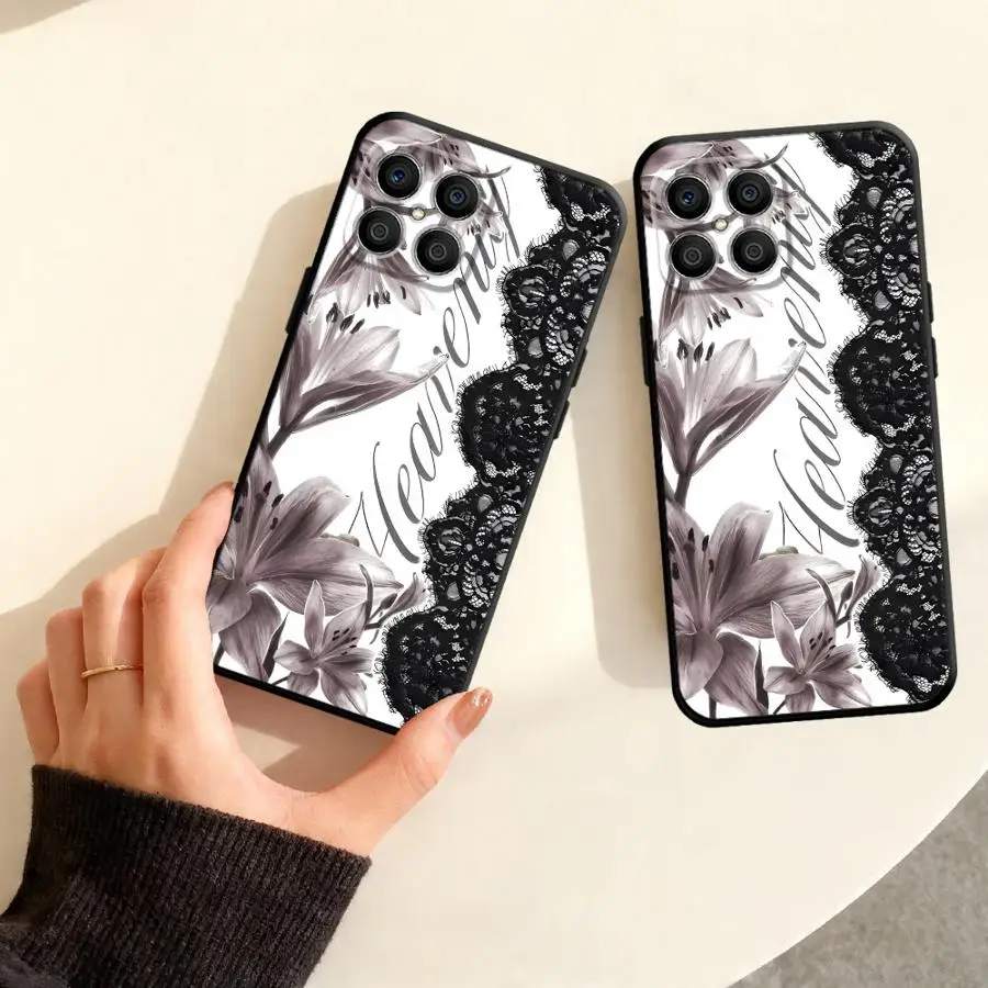 Lace Lily Flower Phone Cover Case for Honor 600 Lite X7b X9c 400 Pro X8 X8a X9b X9d X5c X6d Play10 X9a X7a X7d X8d