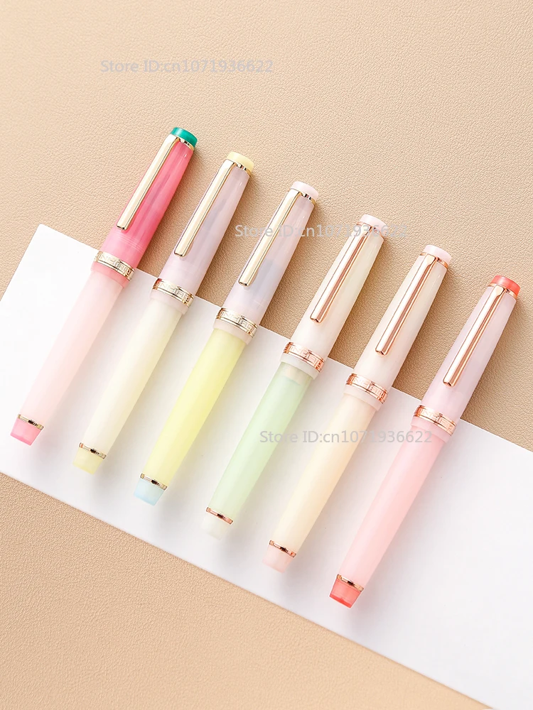 Limited Jinhao 82 Fountain Pen Customized  Bright Moon First Snow Acrylic EF/F/M/Bent Nib Gold Trim with Converter Writing Pen