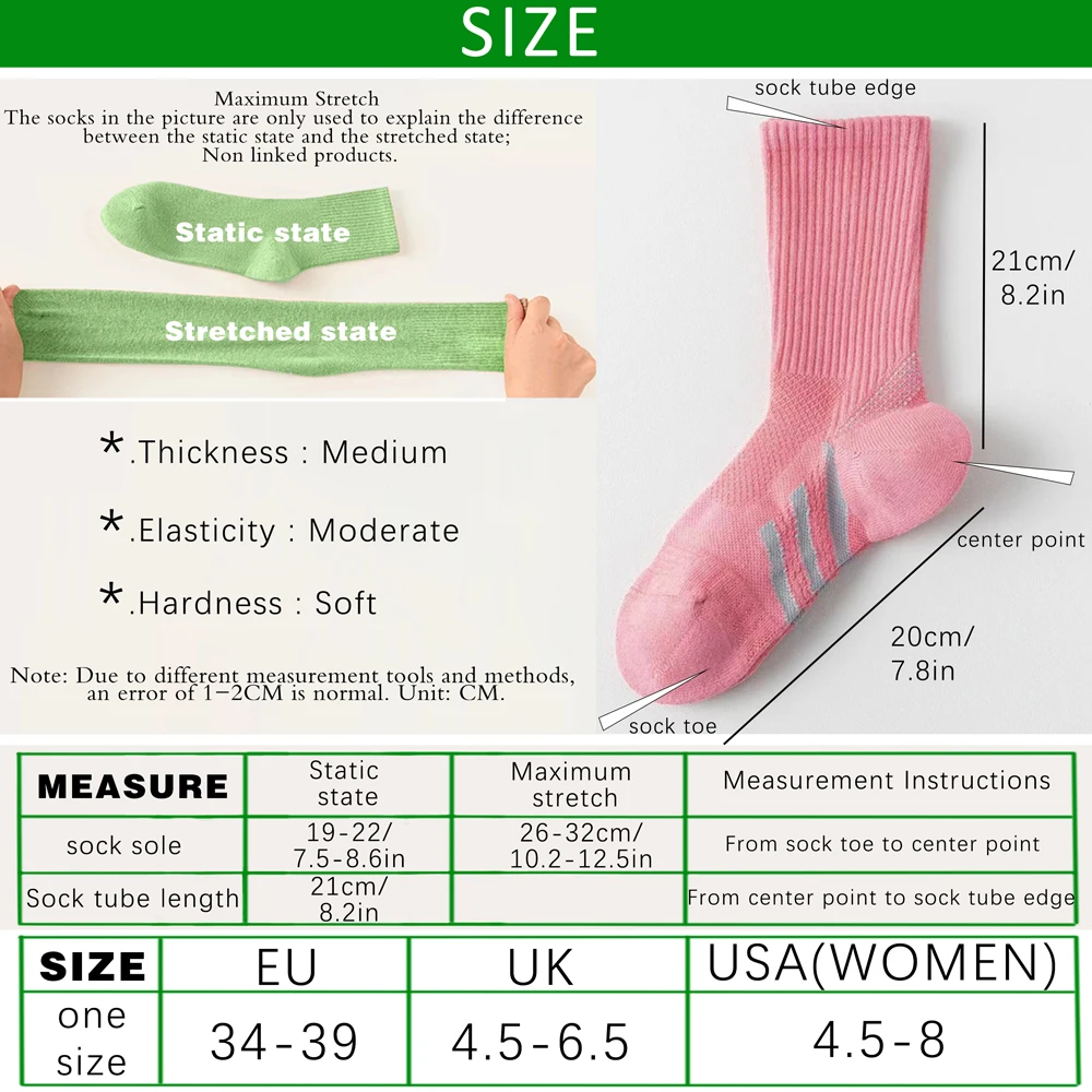 1/2 Paar professionelle Fußgewölbeunterstützung, dick gepolsterte Socken in der Mitte der Wade (Badminton/Tennis/Fitness), stoßdämpfende Performance-Socken – Detail 6