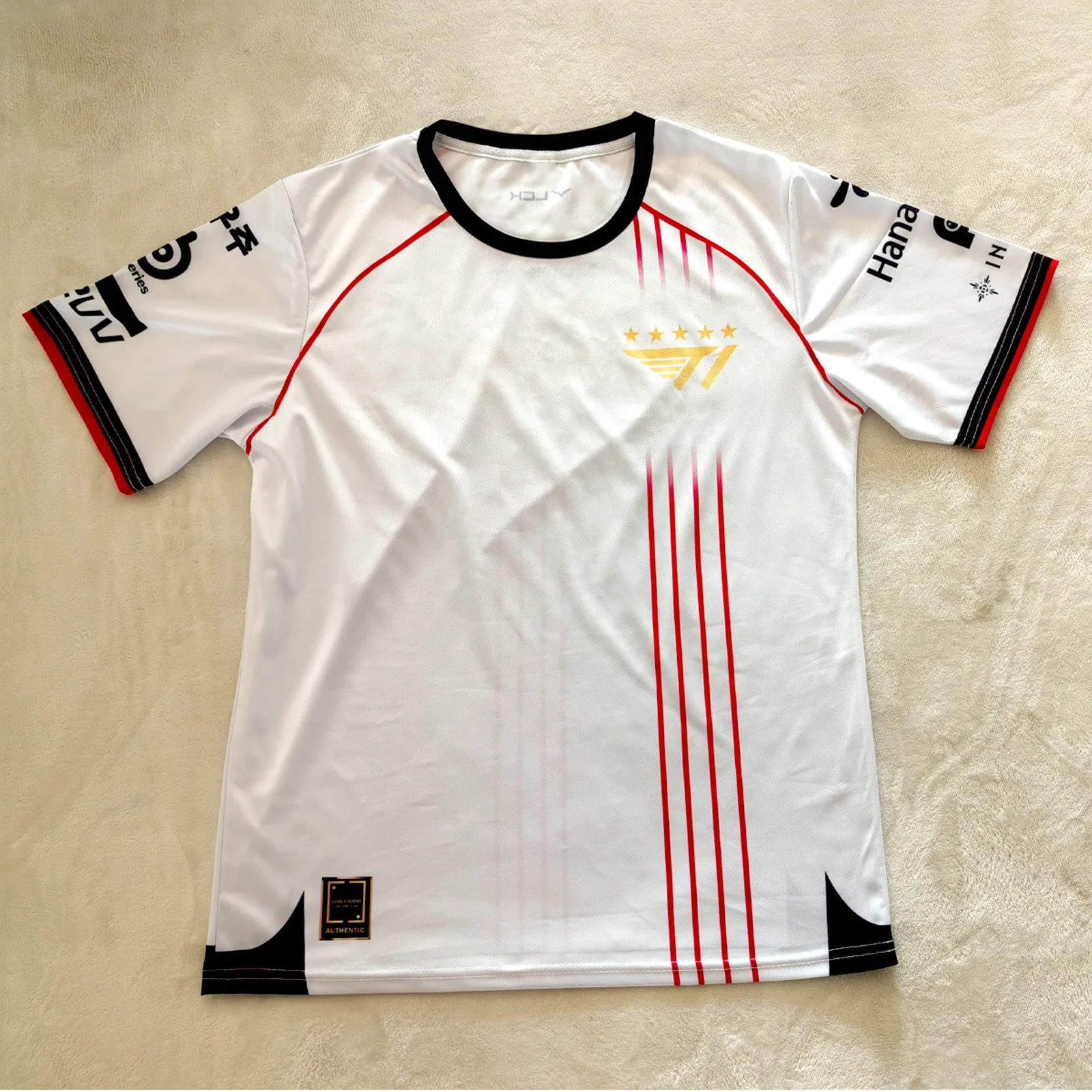 Camiseta Conmemorativa del Campeonato T1 2026 de Cinco Estrellas, Jersey de las Finales Mundiales de E-sports, Camiseta LOL Faker ZOFGK con Estampado Dorado