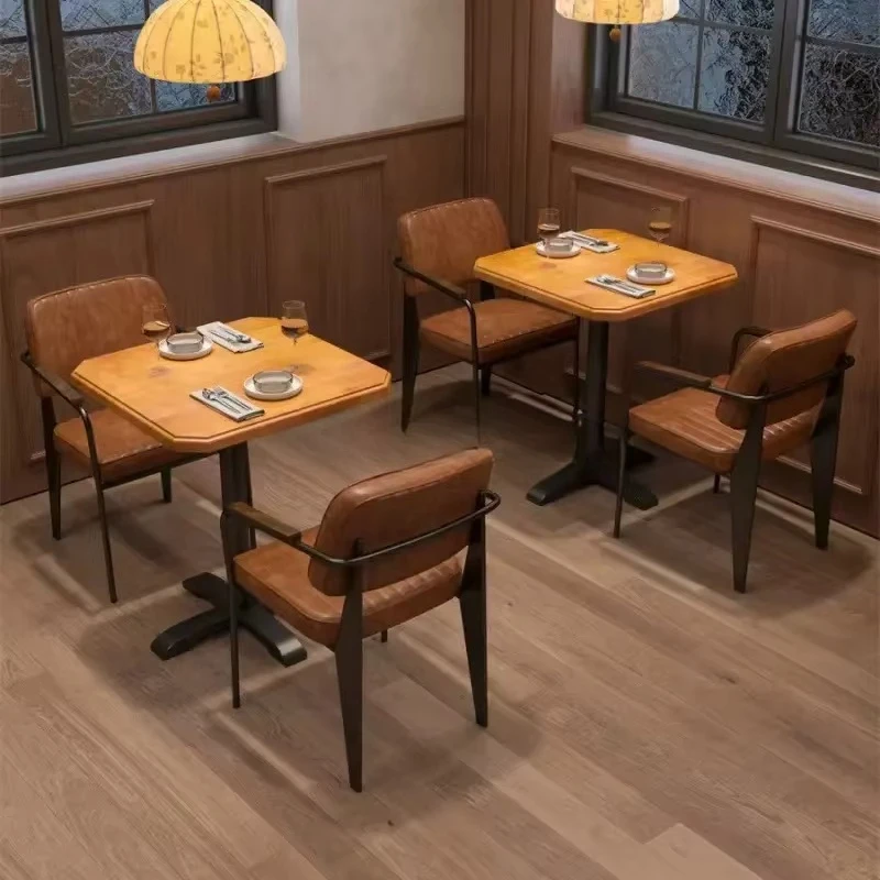 Modern Design Restaurant Furniture Set Commercial Cafe Fast Food Sofa Dining Table Chair Stall