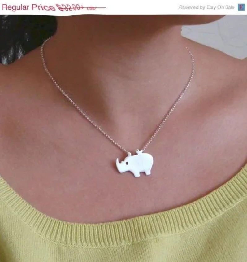 Newest Fashion Tiny Rhino Necklace