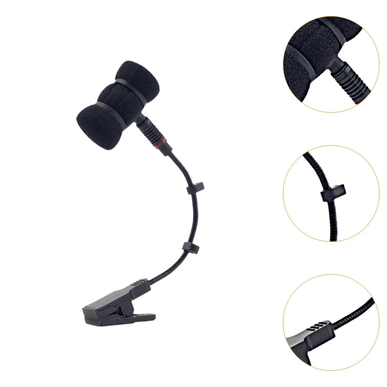 Klip Mikrofon Instrumen Mikrofon Saksofon Dudukan Mikrofon Leher Angsa untuk Perekaman Studio Instrumen Angin