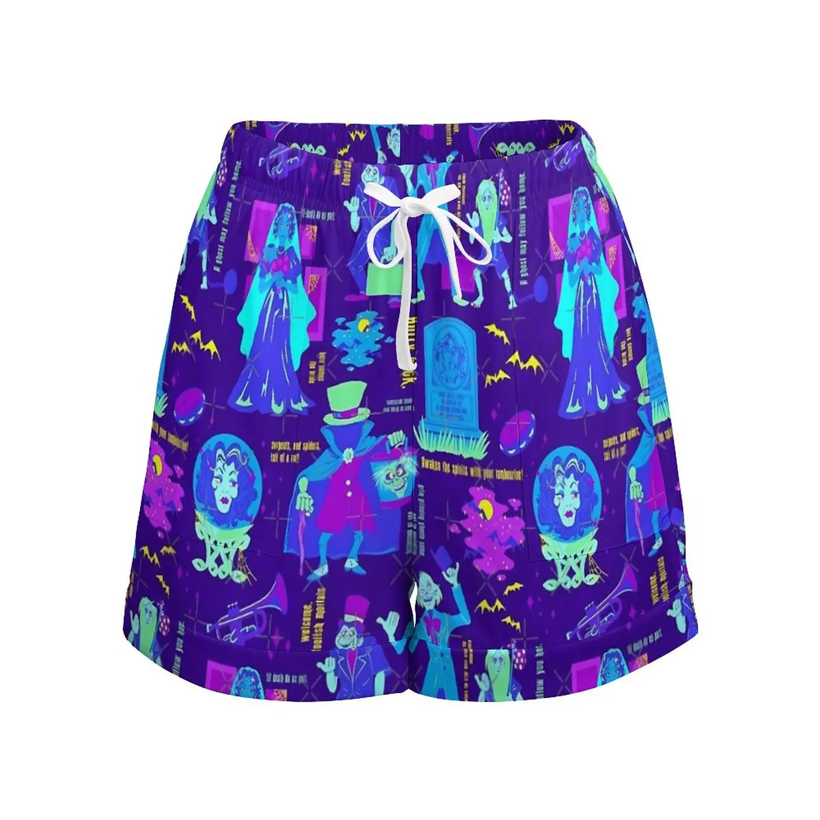 Haunted Mansion Shorts Happy Haunts Trendy Shorts Summer Graphic Short Pants With Pockets Street Fashion Bottoms Large Size 3XL