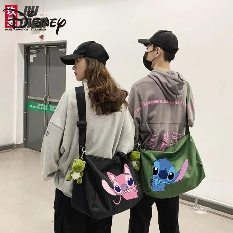 

MINISO Stitch Cartoon Large-capacity Single Shoulder Bag Men and Women Couples Canvas Diagonal Bag One-shoulder School Bag