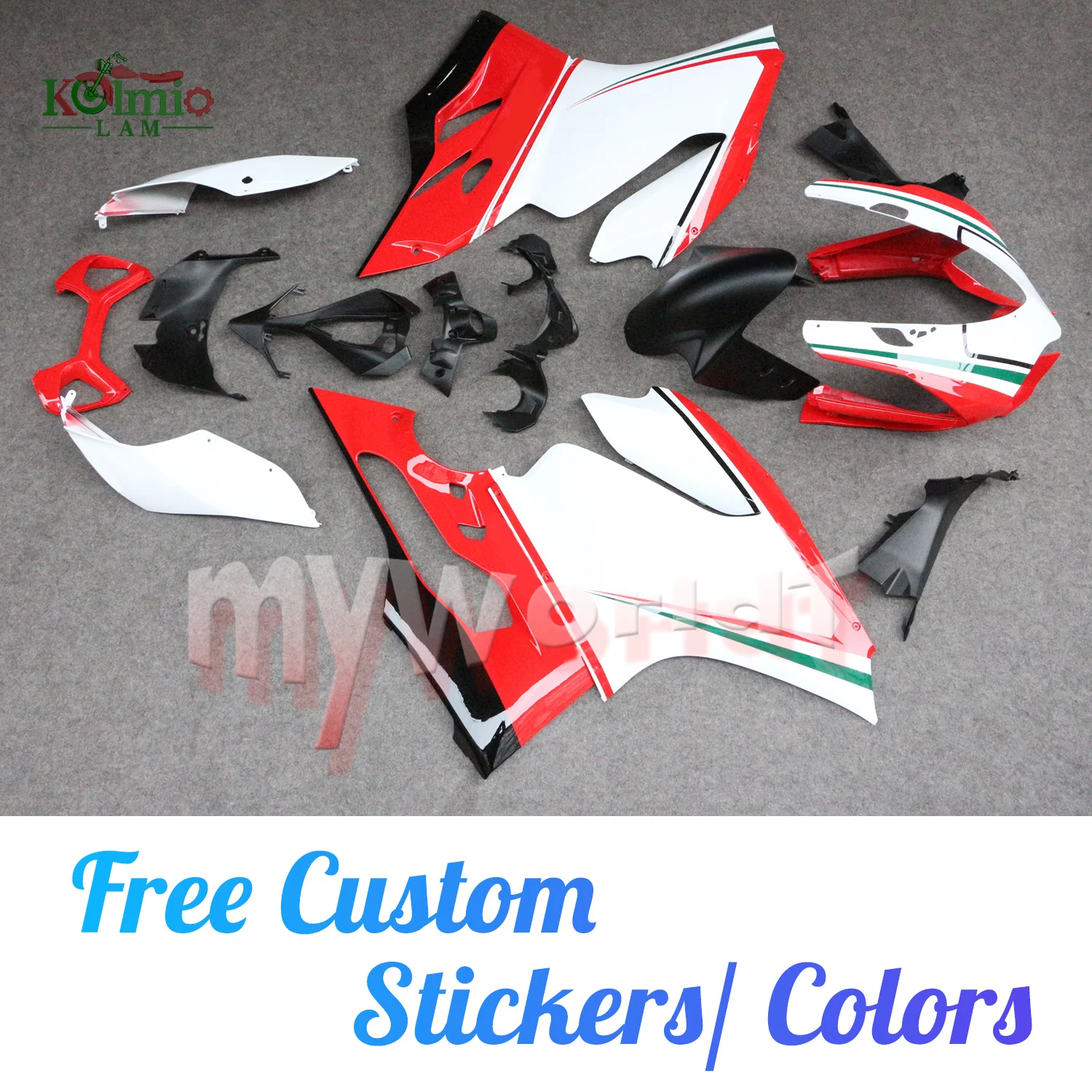 Fit for 2012 - 2014 Ducati Panigale 899 1199 Motorcycle Plastic Injection Fairing Bodywork Kit Panel Set