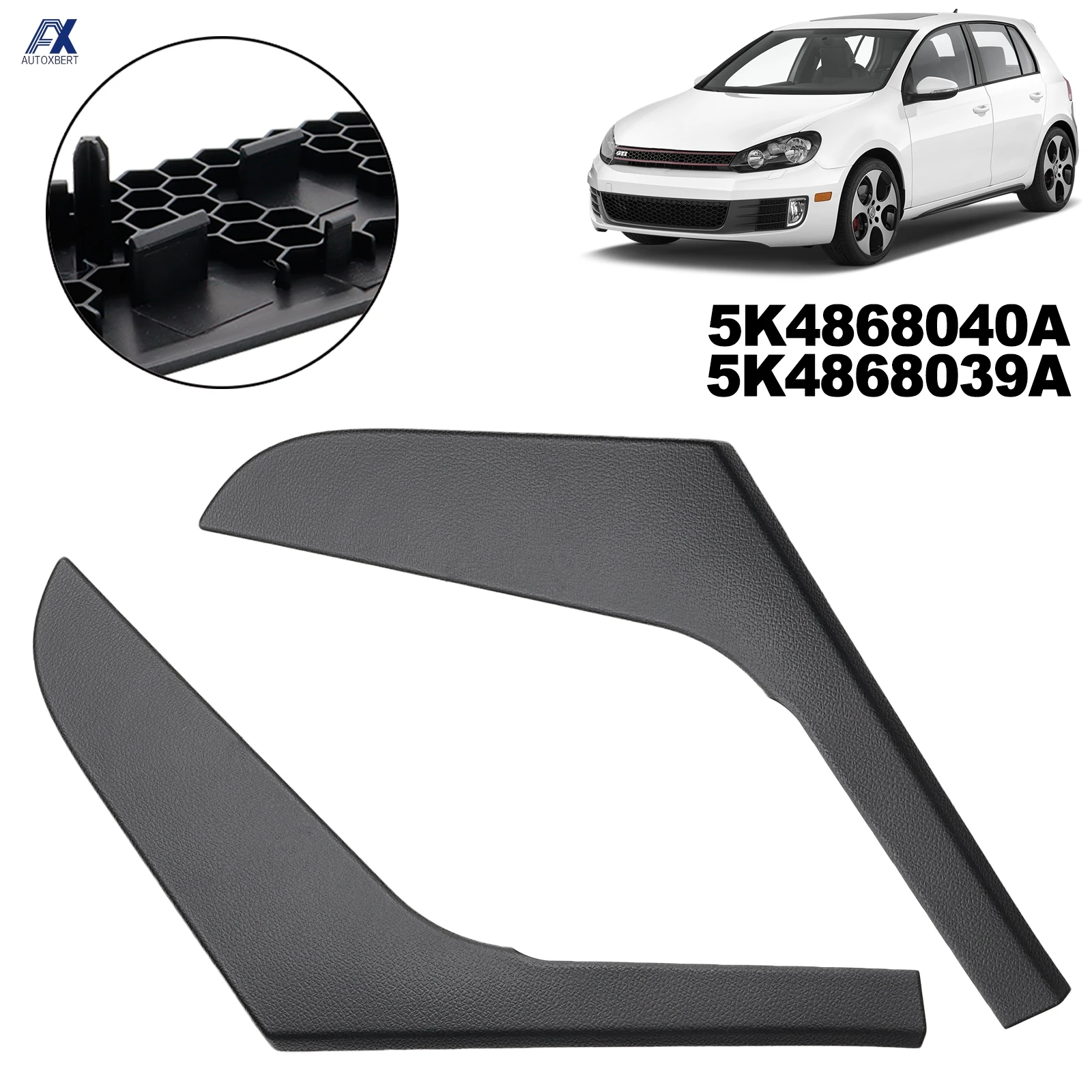 Car Interior Door Handle Cover Trim Front Rear Left Right For VW Golf 6 GTI MK6 2009 2010 2011 2012 2013 5K4868039A 5K4868040A