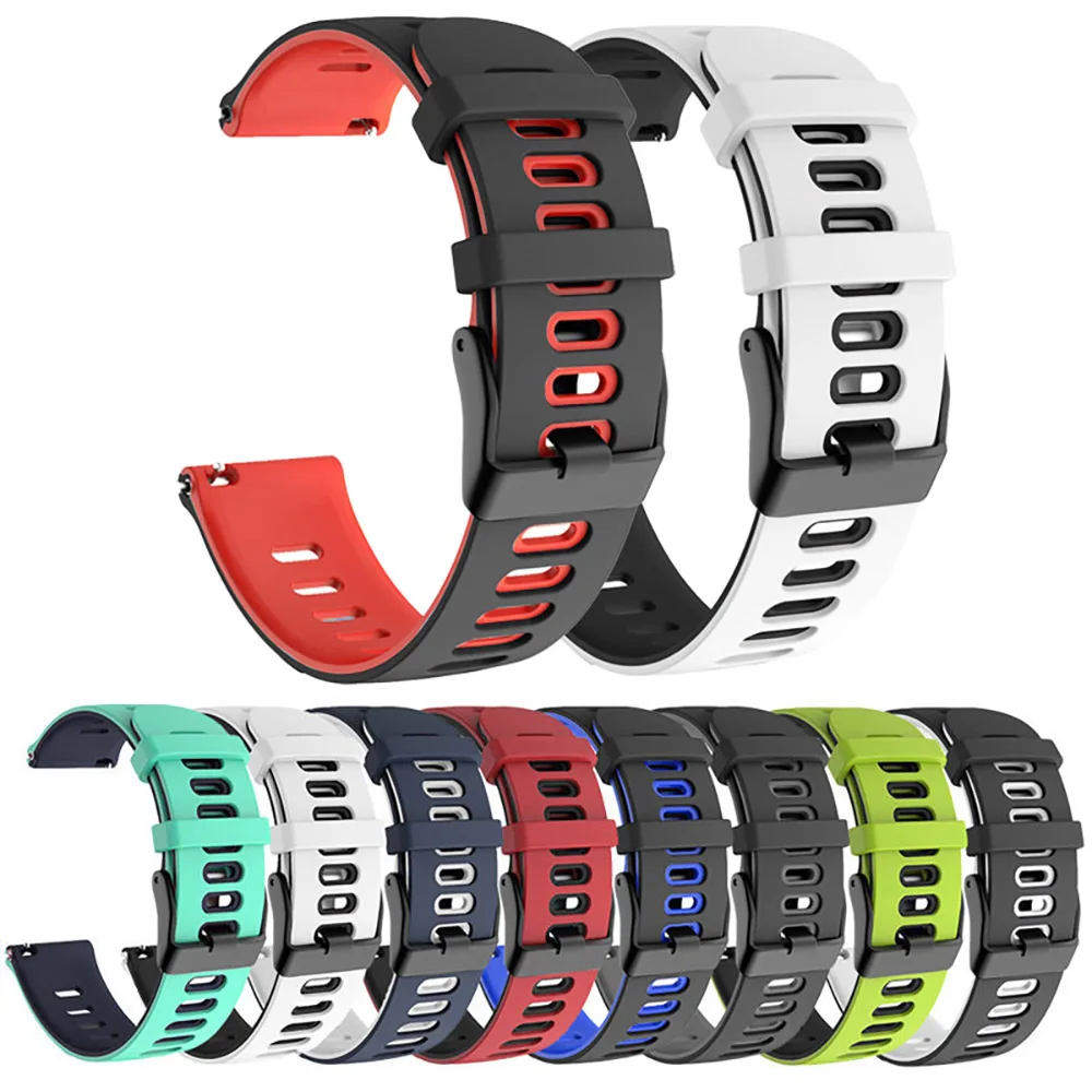 22mm Two-Tone Sports Strap For Xiaomi Watch color 2 Band Mi Watch 2 Pro S3 S2 S1 Active/Pro Bracelet Correas Silicone Wristbands
