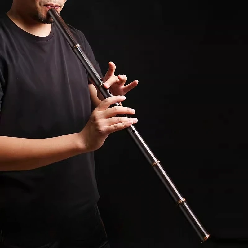 8 Holes Purple Bamboo Flute F/G Key Professional Xiao Traditional Vertical Blowing Flute Chinese Ethnic Instrument for Beginners