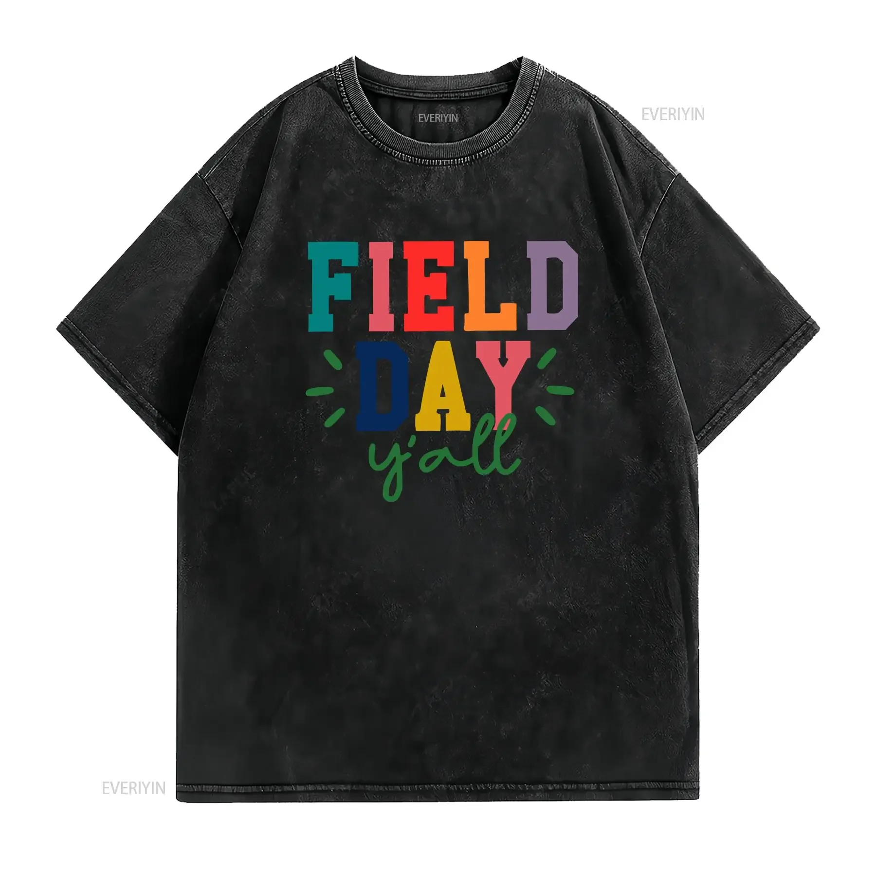 School Field Day T Shirt Y'all Fun Last Of s for Teacher End vintage Washed designer clothes Comfortable graphic streetwear