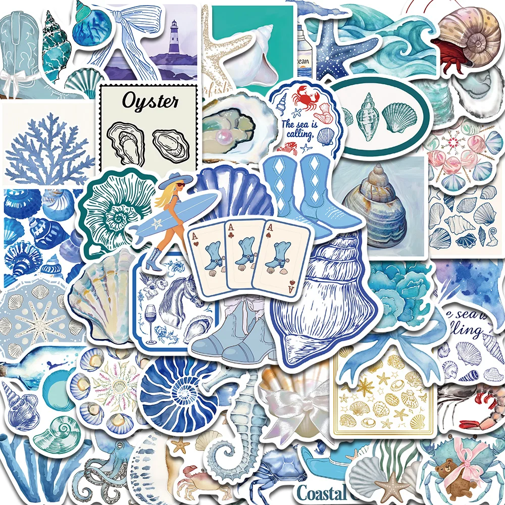 

50/100 шт. милые прибрежные наклейки Harajuku Kawaii для багажа, водонепроницаемые граффити, скейтборд, ноутбук, скрапбук, наклейки для телефона ﻿