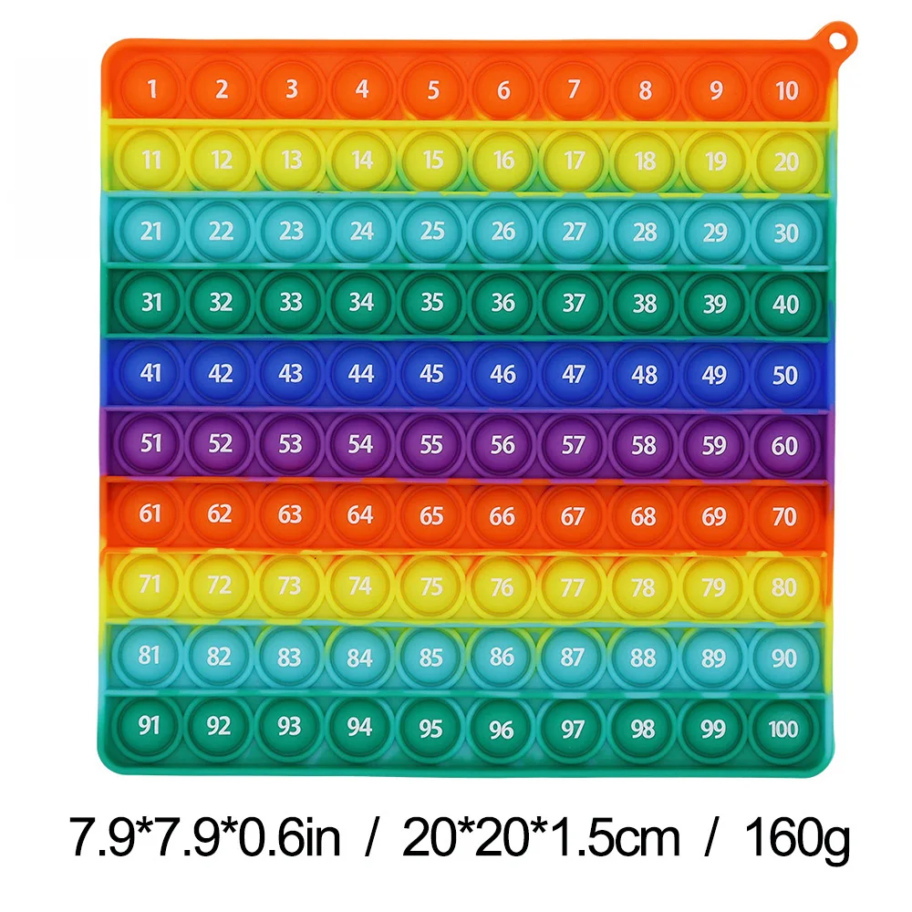Front Numbers Back Phonics 2 in 1 Push Bubble Fidget Toys, Silicone Rainbow Alphabets Math Learning Teaching Toys for Kids