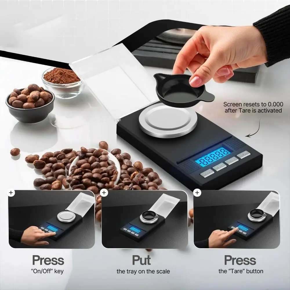 

Multi-Function High Precision Jewelry Scale Mini Accurate Digital Electronic Scale Portable Dustproof Pocket Scale Kitchen