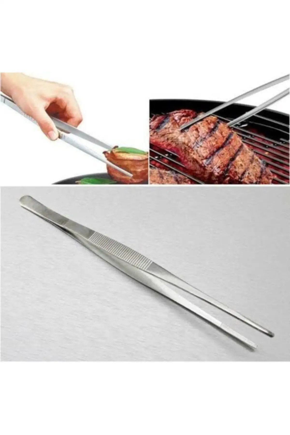 30 cm pinça de cozinha de aço pinças de cozinheiro de aço pinças de cozinheiro chef pinças 30 cm prático produto de tendência amigável ao usuário