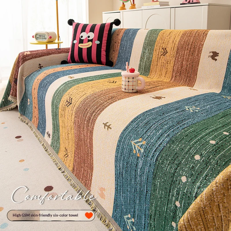 Wohnzimmer-Sofabezüge für L-förmige Sofas mit Quasten, Sofabezug für L-förmige Ecksofas, Komplettset