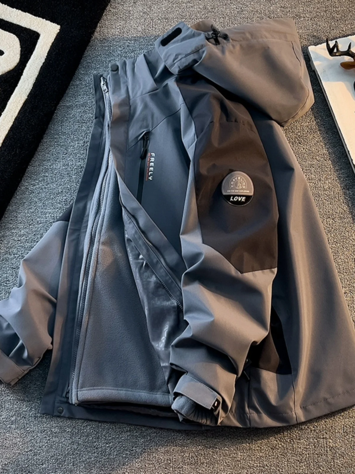 

Мужской костюм из тонкой подкладки American Sle со съемной подкладкой, осенне-зимний уличный костюм для скалолазания, молодежный свободный крой