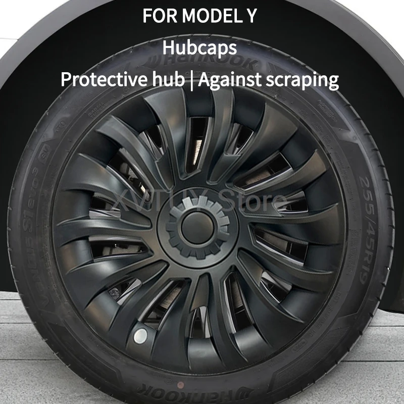 18 Inch 4PCS Hub Cap for Tesla Model 3 Vehicle Coverage Blade Wheel Cover Performance Replacement Full Rim Cover Accessories