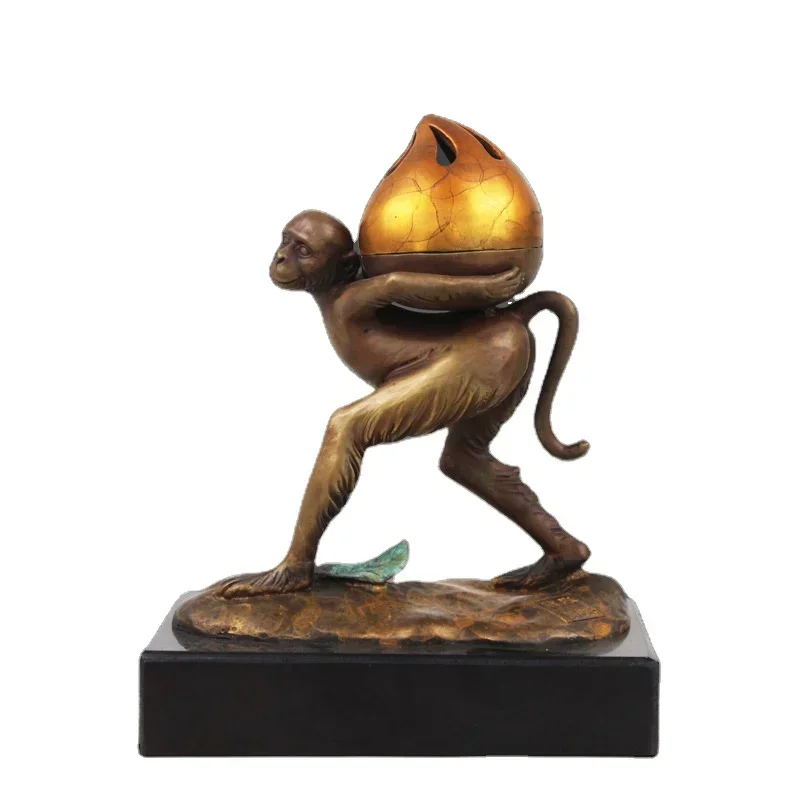 Tabletop decoration bronze monkey statue