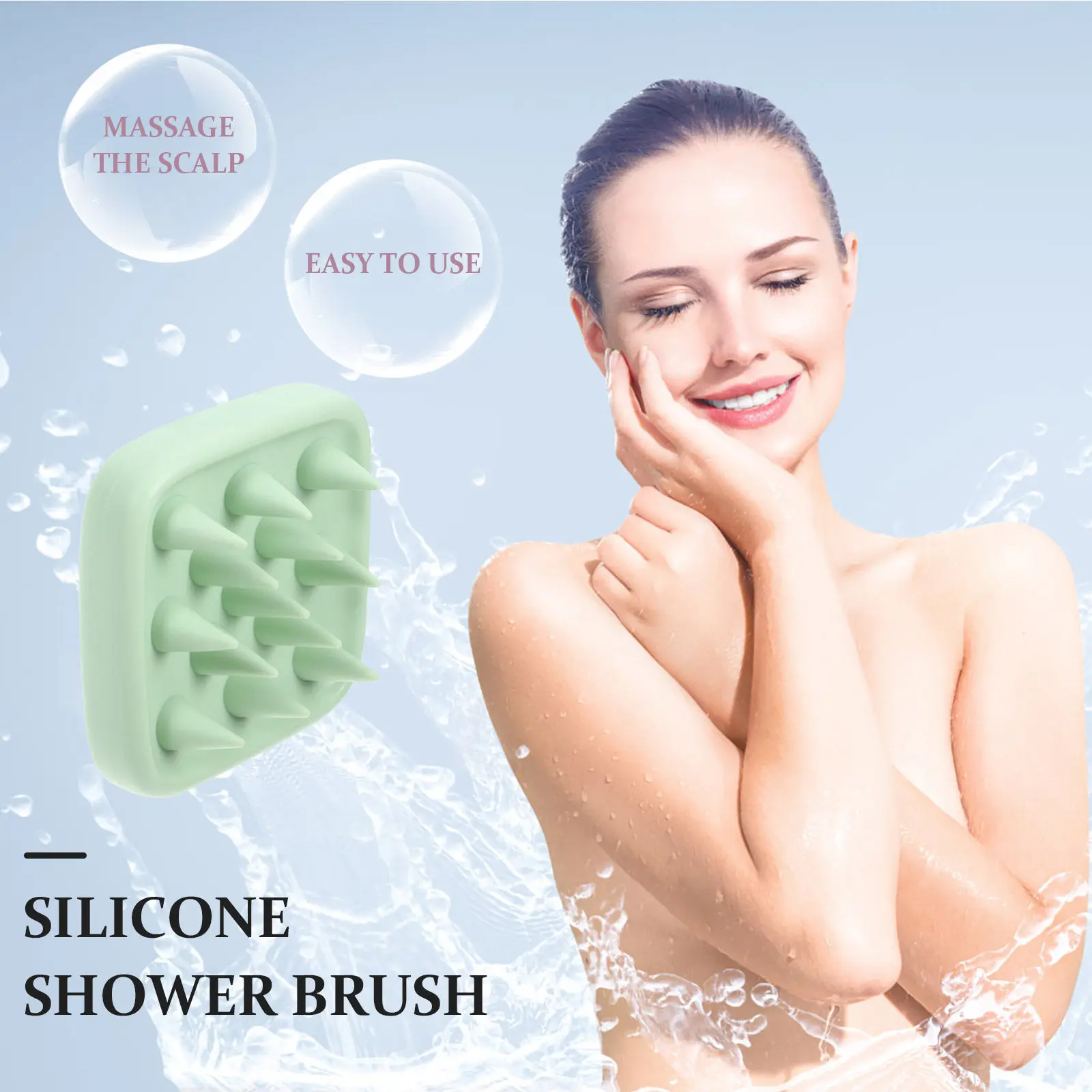 

Силиконовая щетка для шампуня, отшелушивающая средство для кожи головы от перхоти, для глубокой очистки волос, массажер для душа и ванны, инструмент для массажа и релаксации