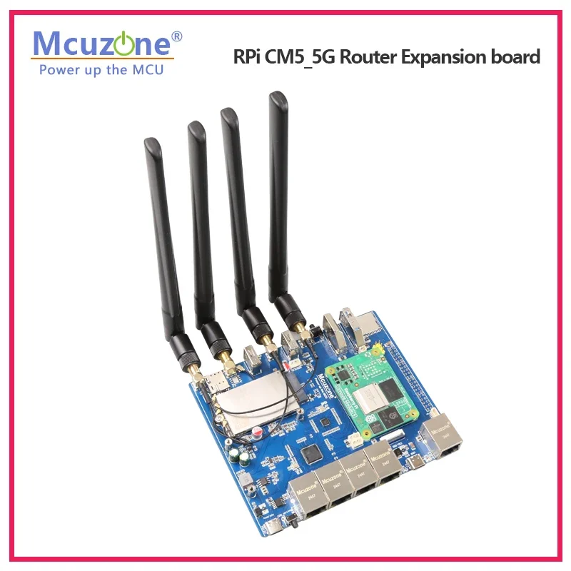 Placa de expansión del enrutador Raspberry Pi CM5_5G, 5 * GIGA Ethernet, USB3.0, M.2 B-Key