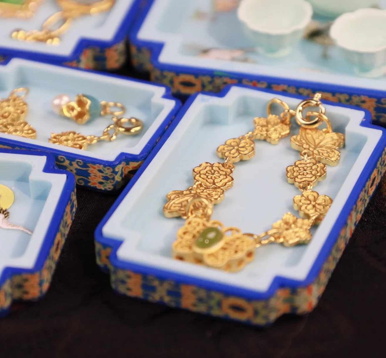 Dollhouse Chinese Wedding Jewelry BJD Ancient Style Necklace Earring Set Toy Miniature Bridal Dowry Traditional Doll Accessories