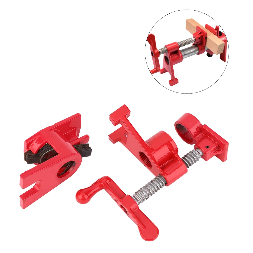 3/4 Inches Pipe Clamp Hand Cranked Vertical Woodworking Quick Clamp Fixture Carpenter Tool