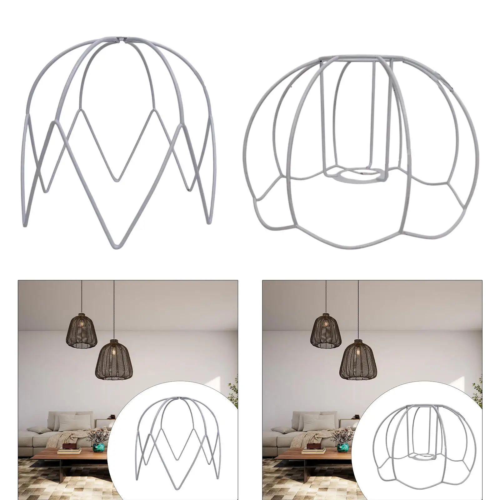 Lamp Shade Frame Ring Industrial Pendant Light Cover Vintage Light Cage for