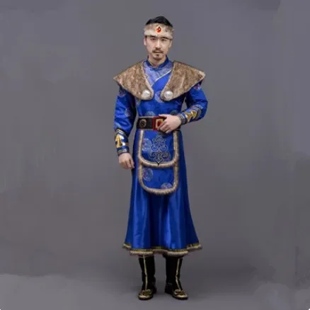중국 빈티지 몽골 의상 남성용 왕자 코스프레 의류 할로윈 전사 민족 의상