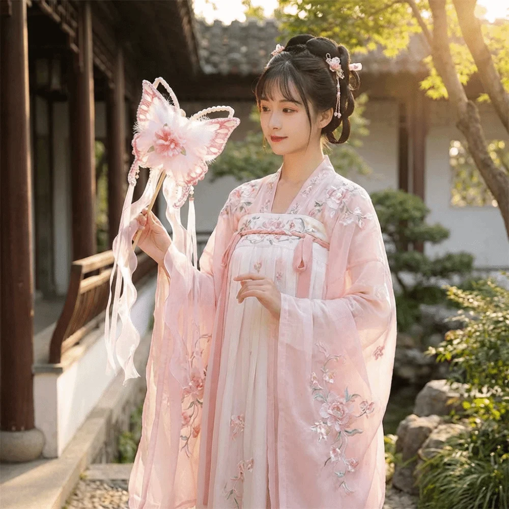Elegant Chinese Style Retro Butterfly Fan Traditional Fluffy Silk Flower Fan Decorative Ancient Fairy Fan Photography Prop