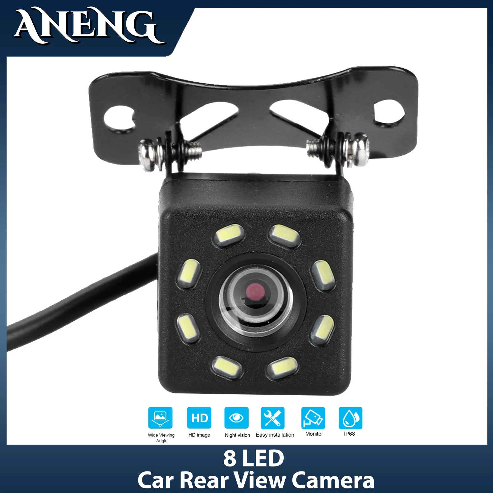 

Universal Car Rear View Camera IP68 Waterproof 8 LED Reverse Backup Parking Night Vision 170 Degree Cam