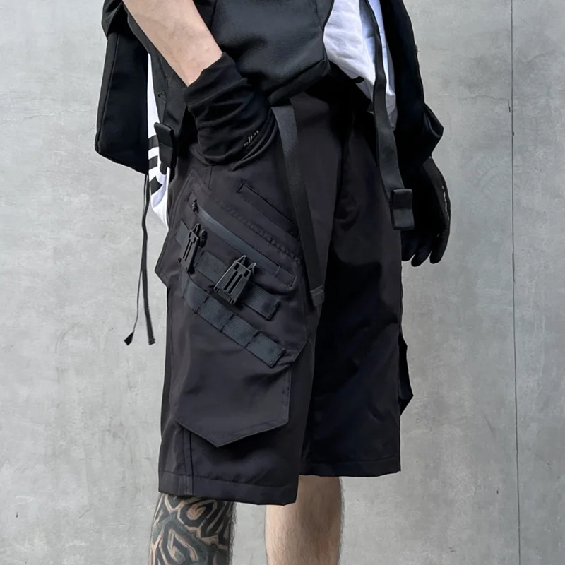 Summer Multi-Pocket Quick-Drying Paratrooper Techwear Workwear Charge Straight Shorts Men's Trendy Ins Fried Street Fifth Pants