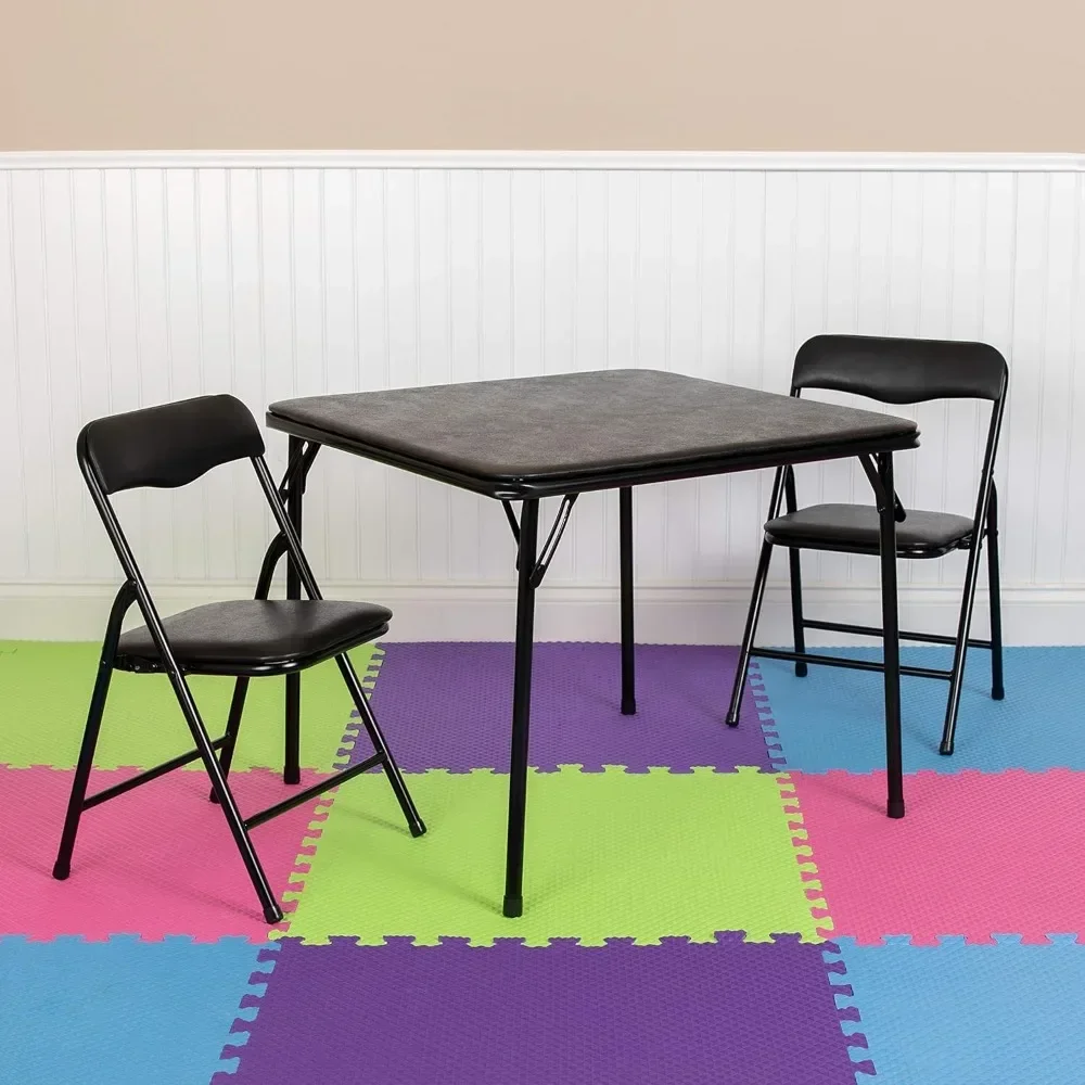 Ensemble table et chaises pliantes carrées pour enfants, table et chaise pour activités d'enfants, pour garderie et irritations, 3 pièces