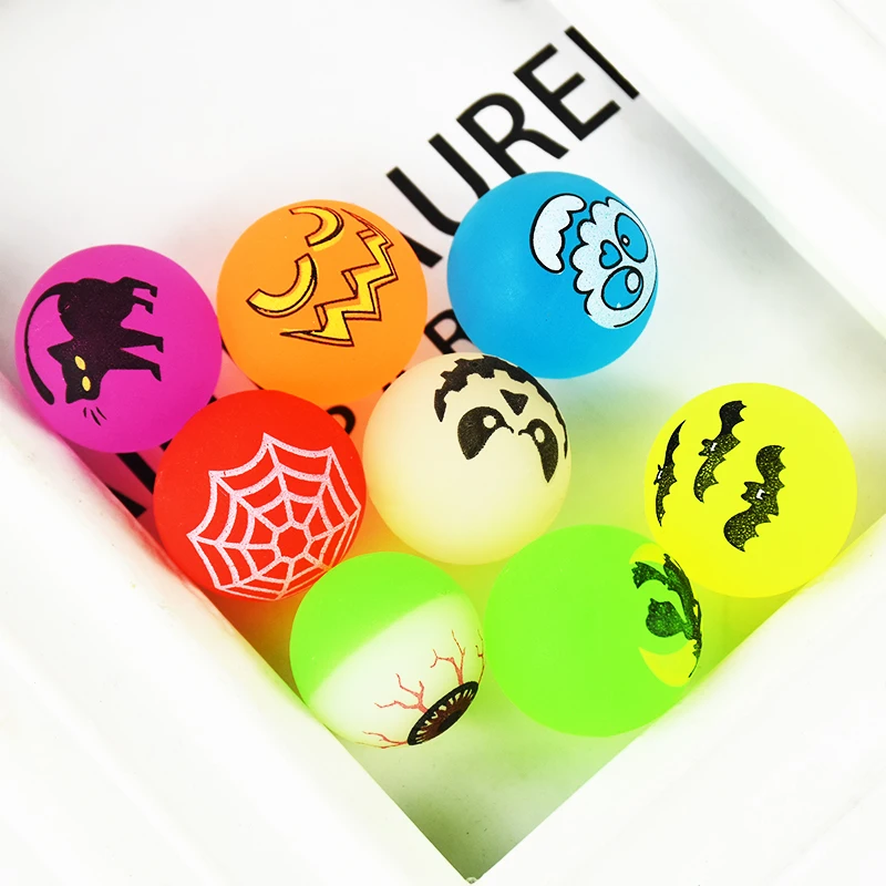 10Pcs Halloween Bouncy Rubber Ball Toys Kids Birthday Party Favos Gift Trick Or Treating Gifts  Halloween Party Decoration