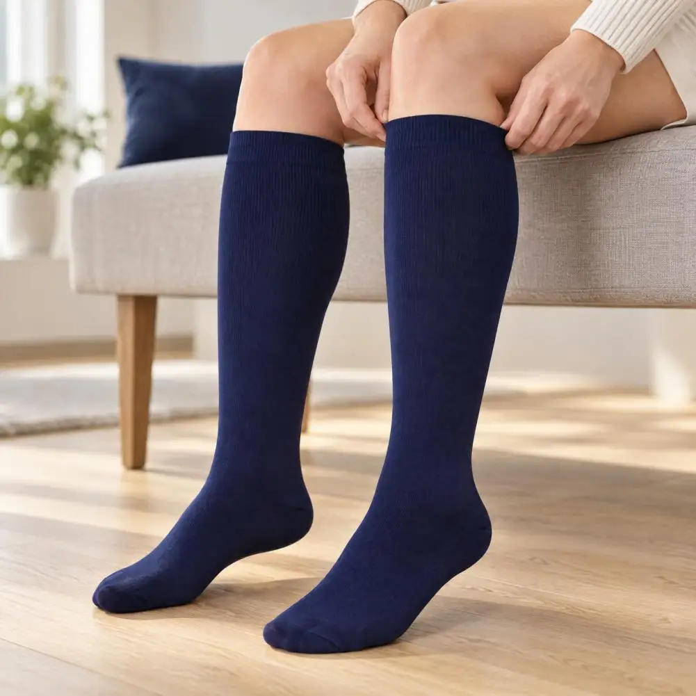 Knee High Support Socks for Edema Plus Size Compression Socks for Men Women Knee High Athletic Support Stockings for Circulation
