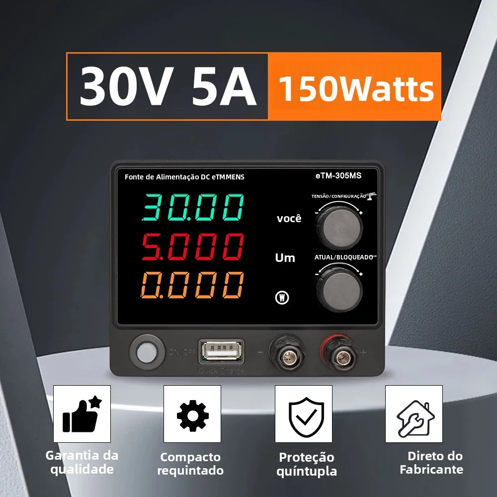 dc-power-supply-adjustable-from-0-to-30v-0-to-5a-4-digit-led-displays-the-adjustable-current-and-voltage-150w-fixed-encoder