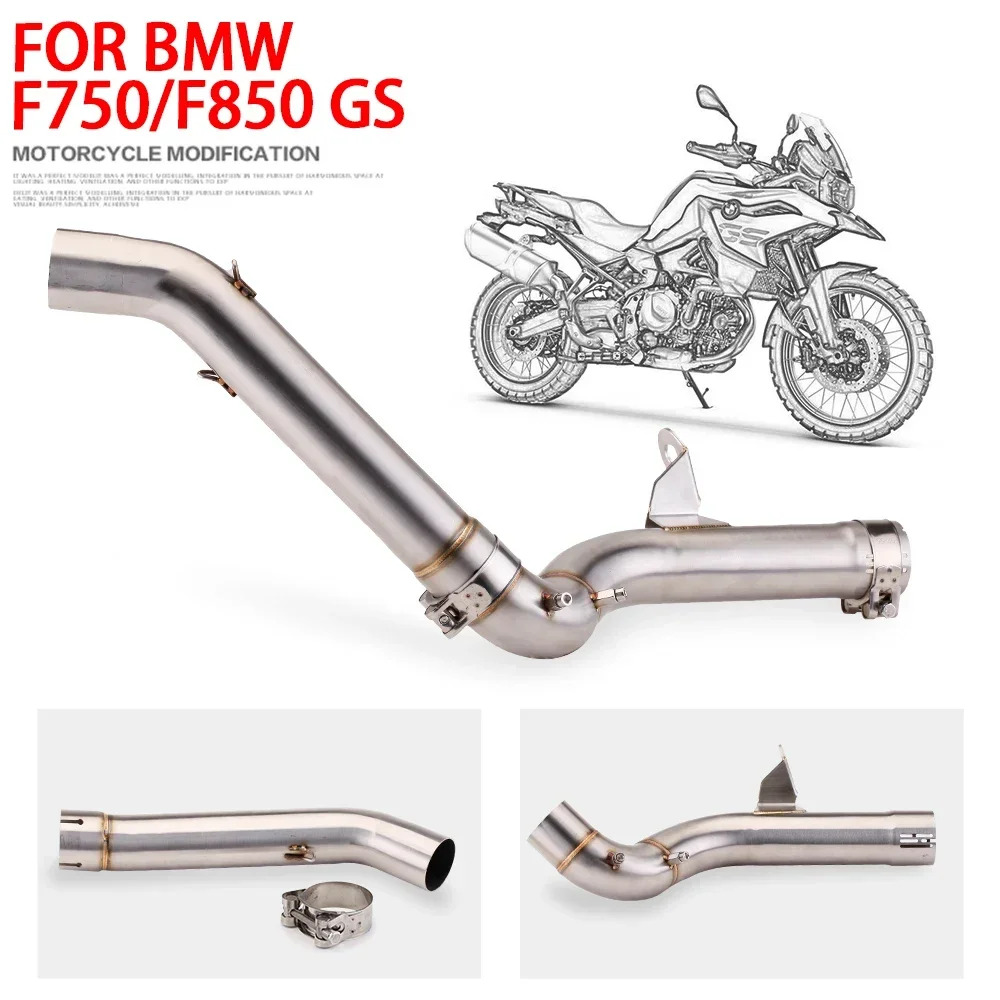 Knalpot motor modifikasi, untuk BMW F750GS F850GS 2018 2019 2020 knalpot Mid Link pipa konektor tabung belakang 540mm Slip On