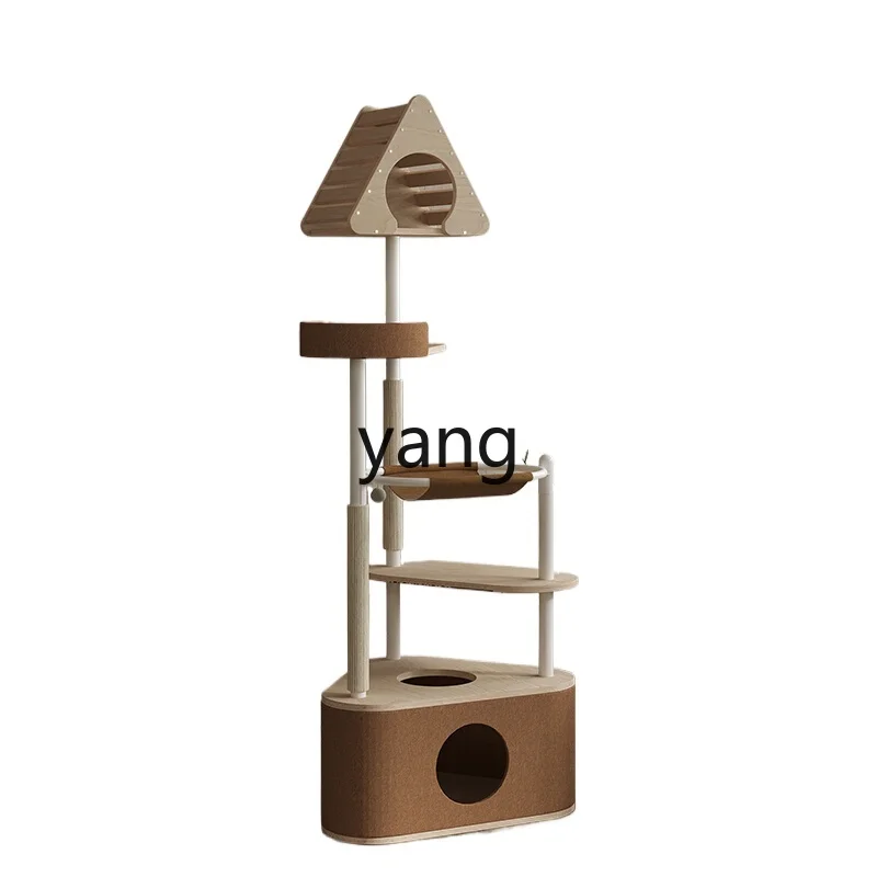 LXL Solid Wood Simplicity Cat Nest Cat Tree Integrated Felt Surrounding Grinding Claw Cloth Design