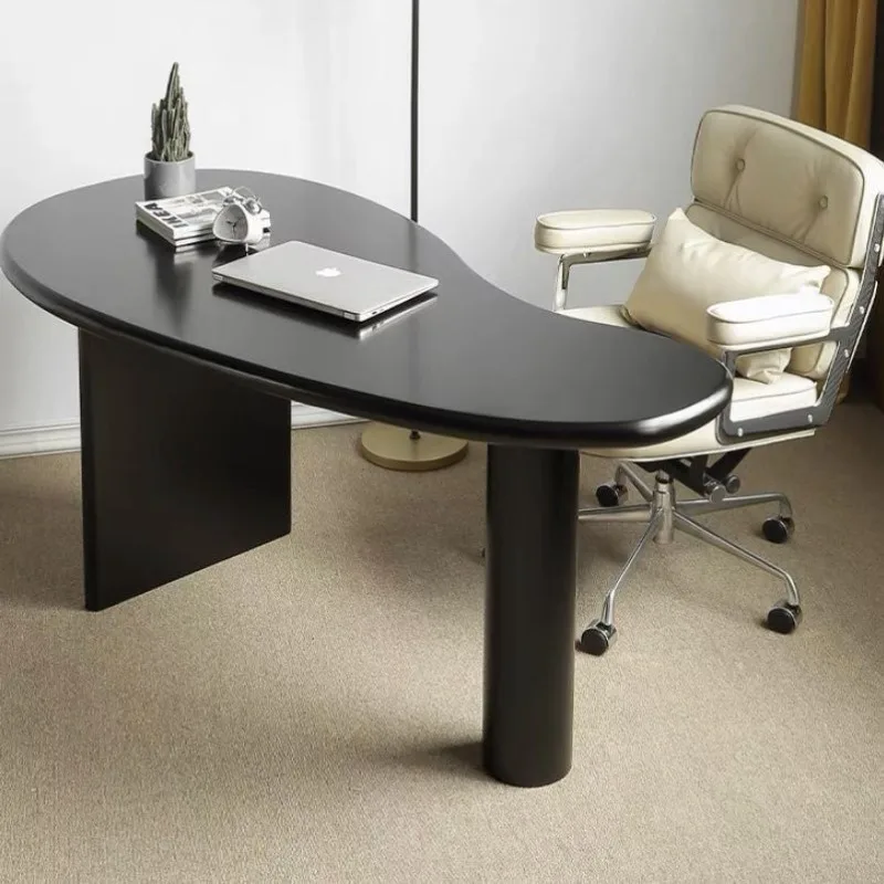 Nordic style modern minimalist desk, curved creative computer desk, designer home single special-shaped desk
