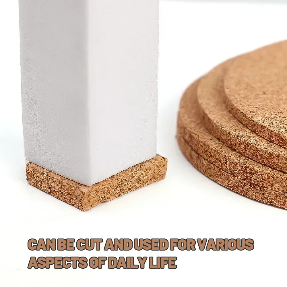 20/1pcs Natural Cork Coasters Heat Insulation Round Shape Cup Mats Dia 9cm Wine Coffee Tea Table Pad Home Office Kitchen Tool