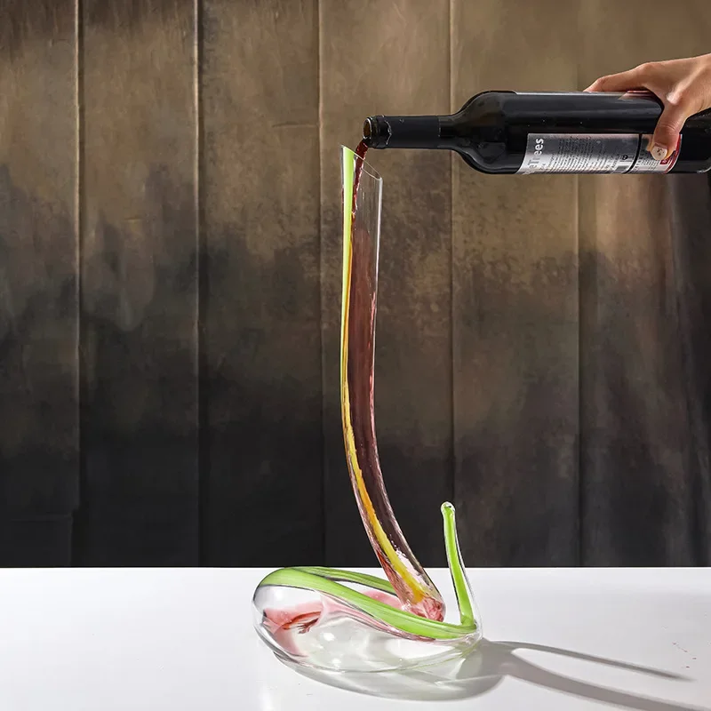 Heideman light luxury retro creative glass modeling decanter snake-shaped pure handmade