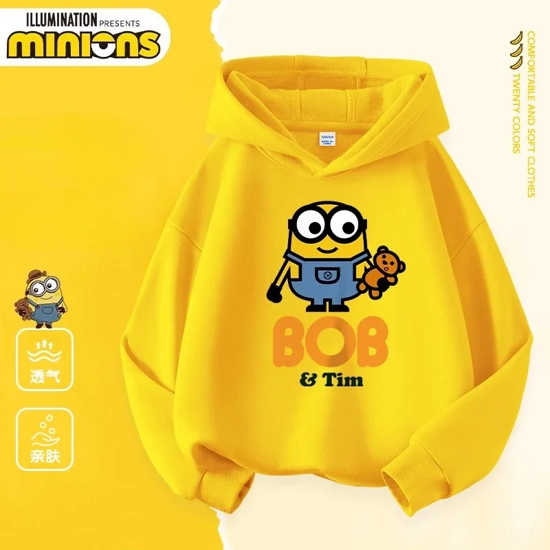 حقير Me-Sudadera con capucha con estampado de Minions para niños y niñas، جيرسي calido غير رسمي دي مودا الفقرة otoño