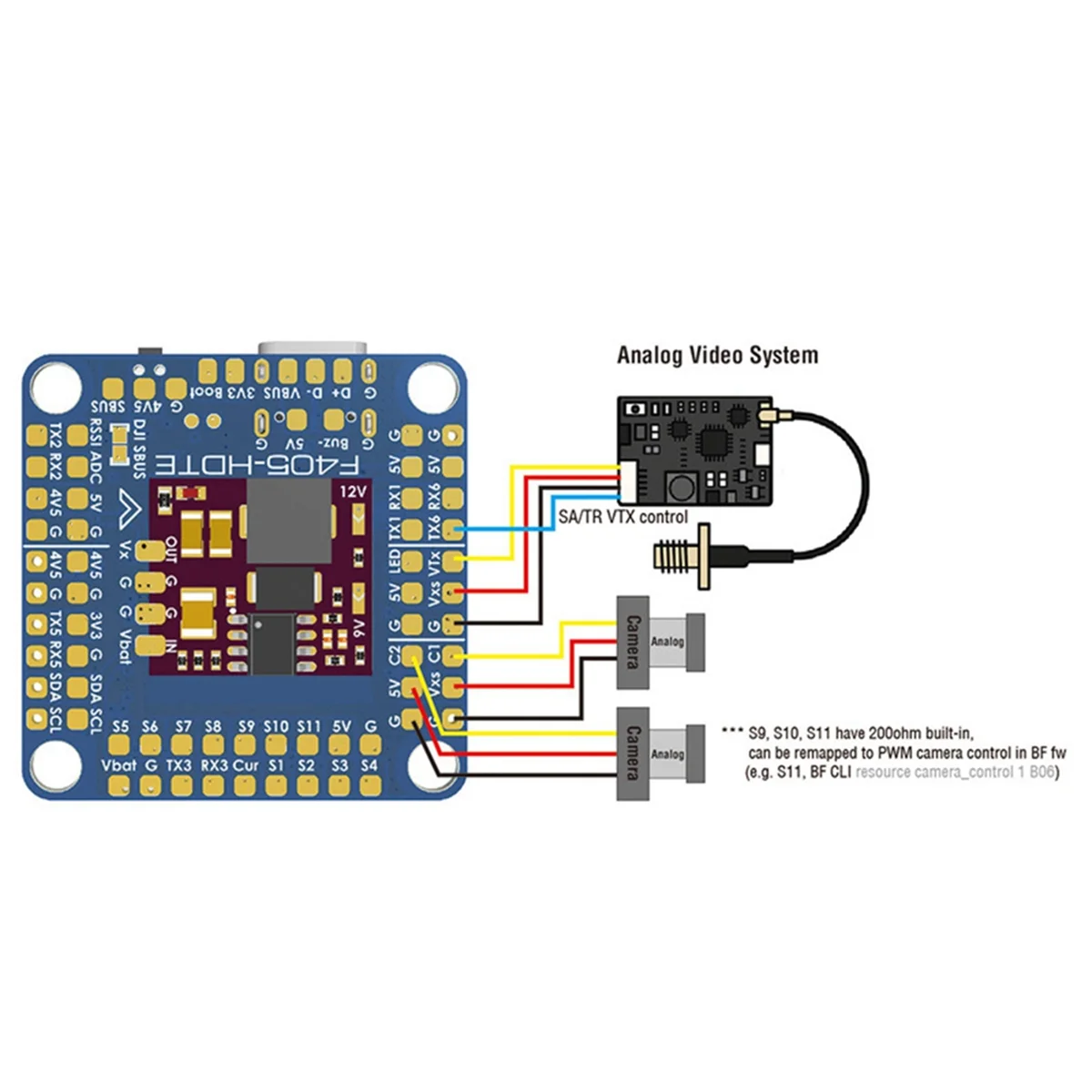 ABQR Per F405-HDTE Dual BEC Baro OSD 3-12S LIPO F4 Controllore di volo per RC Aereo FPV Freestyle Droni
